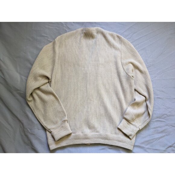 Vintage Izod Sweater Beige Cardigan Button Up 80s Mens Size M - Picture 6 of 9